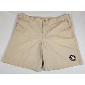 Columbia PFG Florida State Seminoles Shorts Mens 42 Tan FSU Cotton XM4039 10L